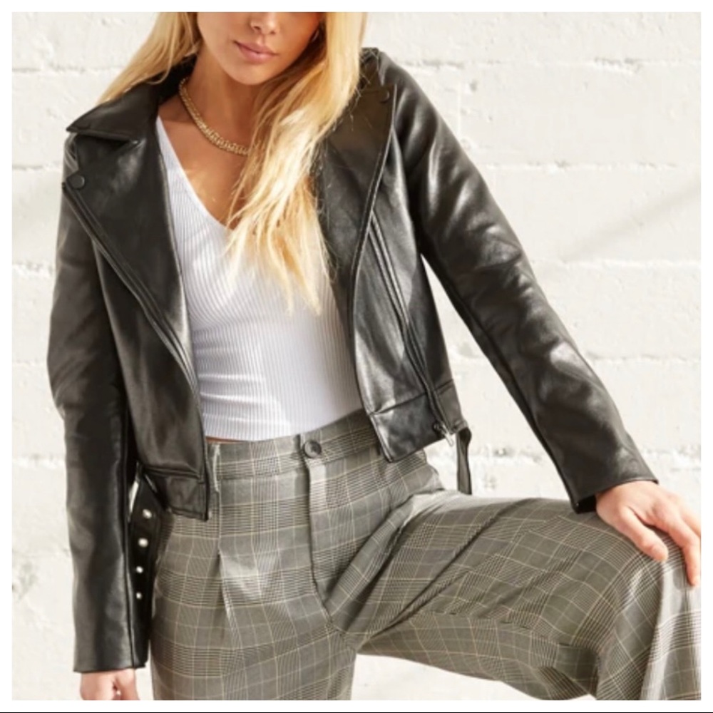 Fabulous Vegan Leather Snake Embossed Motto chic Jacket with pockets - Picture 2 of 6